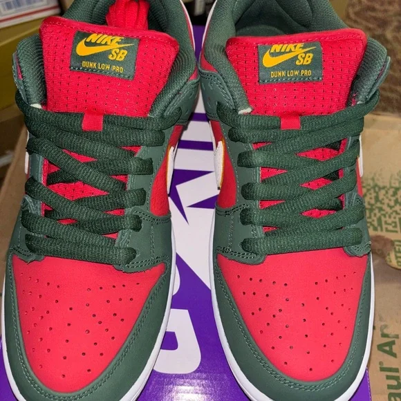 Nike Dunk Low Green and Red Sneakers sonic lo sb - Picture 3 of 4